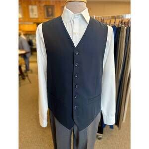 NEW PEERLESS men's seven button vest in navy